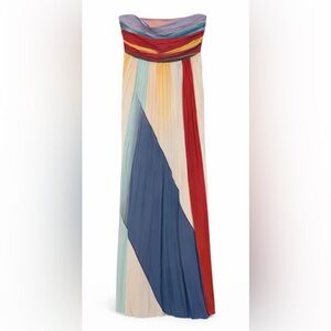 🍀🍀 Elegant Multicolor Strapless Maxi Dress